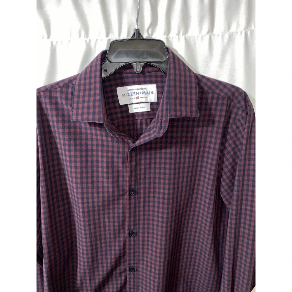 Mizzen + Main Leeward Shirt Mens Medium Trim Fit Long Sleeve‎ Made America